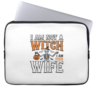 Lustiges Halloween-Hexenfrau-Skelett-Vintage-Shirt Laptopschutzhülle