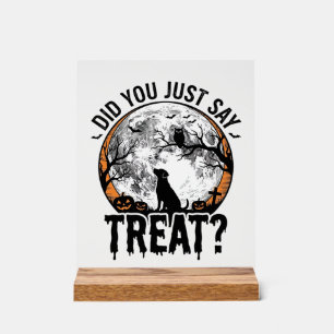 Lustiges Halloween-Hunde-Leckerli-Vintage-Vector-D Acrylschild
