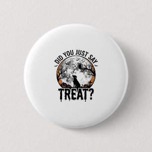 Lustiges Halloween-Hunde-Leckerli Vintage-Vector-D Button