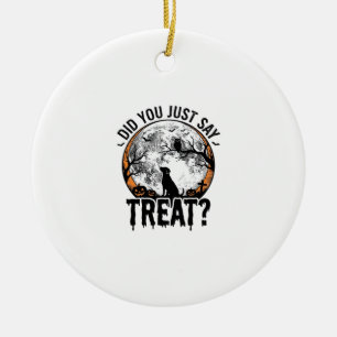 Lustiges Halloween-Hunde-Leckerli-Vintage-Vector-D Keramik Ornament