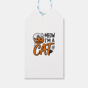 Lustiges Halloween-Katze-Kürbis-Typografie-Shirt-D Geschenkanhänger