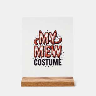 Lustiges Halloween-Katzen-Miau-Kostüm Vintage-Desi Acrylschild