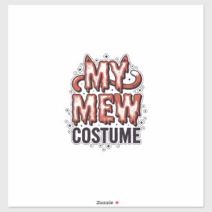 Lustiges Halloween-Katzen-Miau-Kostüm Vintage-Desi Aufkleber