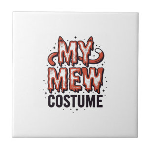Lustiges Halloween-Katzen-Miau-Kostüm Vintage-Desi Fliese
