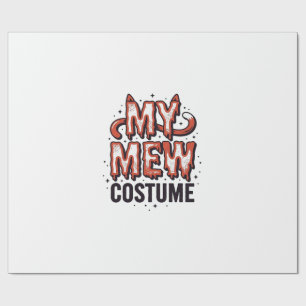Lustiges Halloween-Katzen-Miau-Kostüm Vintage-Desi Geschenkpapier