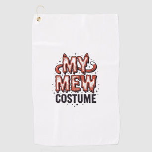 Lustiges Halloween-Katzen-Miau-Kostüm Vintage-Desi Golfhandtuch