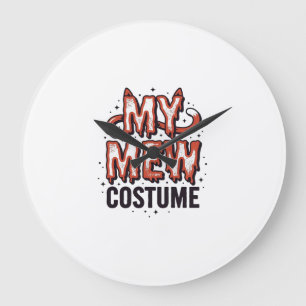 Lustiges Halloween-Katzen-Miau-Kostüm Vintage-Desi Große Wanduhr