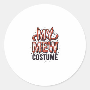 Lustiges Halloween-Katzen-Miau-Kostüm Vintage-Desi Runder Aufkleber