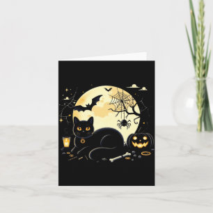 Lustiges Halloween-Katzenkostüm Kürbis-Katze Schwa Karte