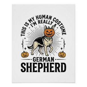 Lustiges Halloween-Kostüm für Deutsche Schäferhund Poster