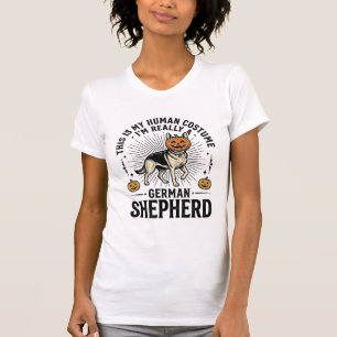 Lustiges Halloween-Kostüm für Deutsche Schäferhund T-Shirt