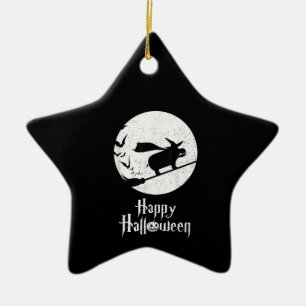 Lustiges Halloween-Kostüm Hexe Nilpferd Fan Gesche Keramik Ornament