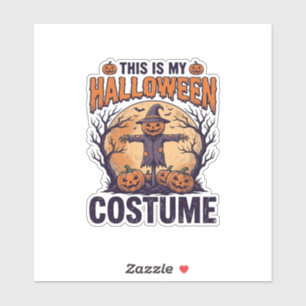 Lustiges Halloween-Kostüm Kürbis Hexe Shirt Design Aufkleber