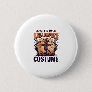 Lustiges Halloween-Kostüm Kürbis Hexe Shirt Design Button