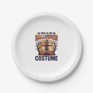 Lustiges Halloween-Kostüm-Kürbis-Hexe-Shirt-Design Pappteller