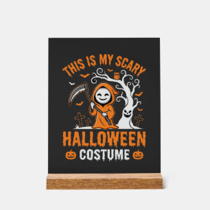 Lustiges Halloween-Kostüm Sensenmann Friedhof Desi Acrylschild