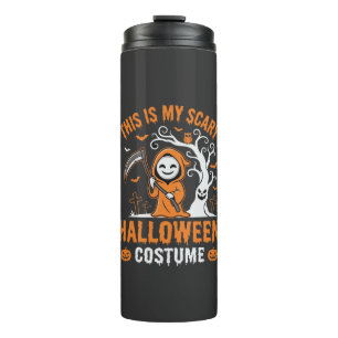 Lustiges Halloween-Kostüm Sensenmann Friedhof Desi Thermosbecher