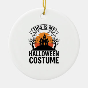 Lustiges Halloween-Kostüm Spukhaus Vintage-Shirt Keramik Ornament