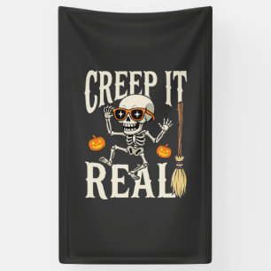 Lustiges Halloween-Kriech-Wirklich-Tanzendes-Skele Banner