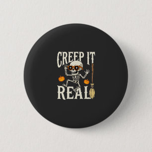 Lustiges Halloween-Kriech-Wirklich-Tanzendes-Skele Button