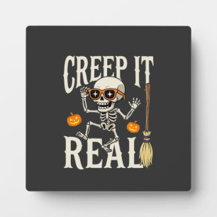 Lustiges Halloween-Kriech-Wirklich-Tanzendes-Skele Fotoplatte
