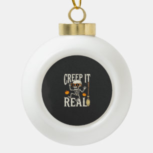 Lustiges Halloween-Kriech-Wirklich-Tanzendes-Skele Keramik Kugel-Ornament