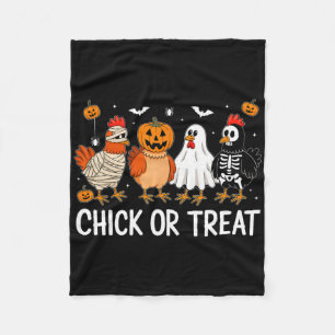 Lustiges Halloween-Kürbis-Huhn-Chick oder Treat Ch Fleecedecke