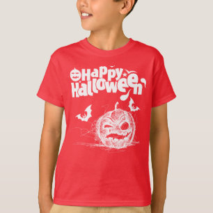 Lustiges Halloween-Kürbisgesicht für Jungenkostüm T-Shirt