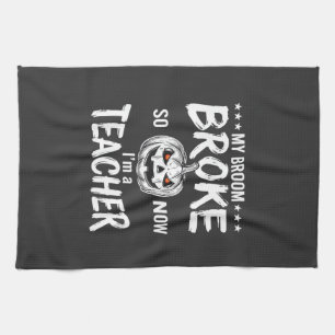 Lustiges Halloween Lehrer Besen kaputt Design Geschirrtuch