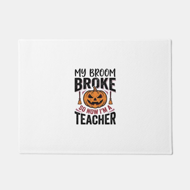 Lustiges Halloween-Lehrer-Besengin-Design_ Fußmatte (Vorderseite)