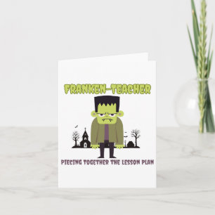 Lustiges Halloween-Lehrer-Shirt Franken-Lehrer Fra Karte