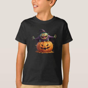 Lustiges Halloween-Monster und Jack-O'-Lantern T-Shirt