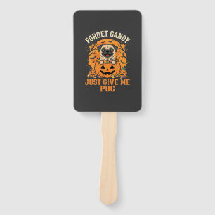 Lustiges Halloween-Mops-Süßigkeiten-Design_1 Fächer