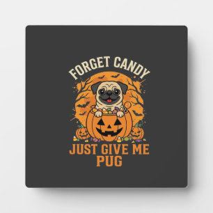 Lustiges Halloween-Mops-Süßigkeiten-Design_1 Fotoplatte
