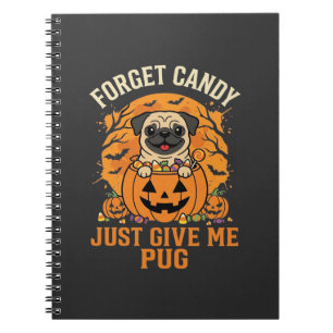 Lustiges Halloween-Mops-Süßigkeiten-Design_1 Notizblock