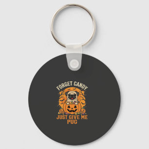 Lustiges Halloween-Mops-Süßigkeiten-Design_1 Schlüsselanhänger