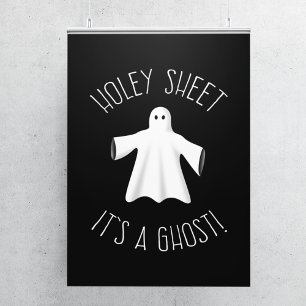 Lustiges Halloween-Plakat - Löchriges Laken, es is Poster