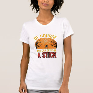 Lustiges Halloween-Schaltknauf-Spinnennetz-Shirt-D T-Shirt