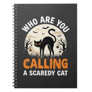 Lustiges Halloween schwarze Katze Angsthase Vektor Notizblock