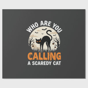 Lustiges Halloween-Schwarze-Katze-Angstkatze-Vekto Geschenkpapier