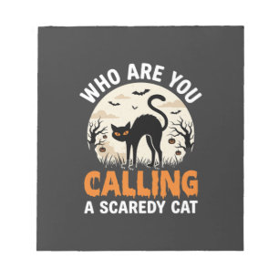 Lustiges Halloween-Schwarze-Katze-Angstkatze-Vekto Notizblock