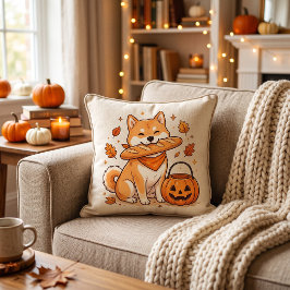 Lustiges Halloween-Shiba-Inu-Hund-Baguette-Brot-Ki Kissen