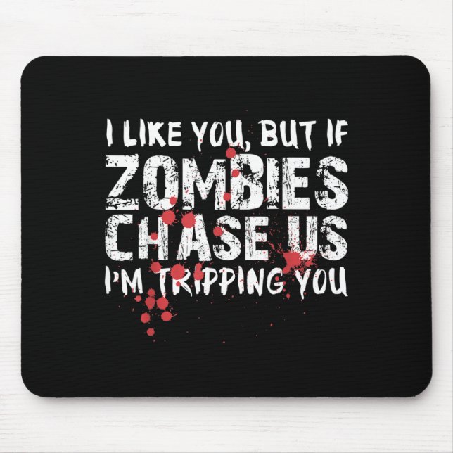 Lustiges Halloween-Shirt Zombie Köder Zombie Lusti Mousepad (Vorne)