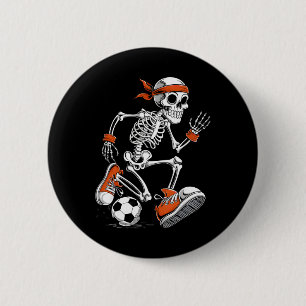 Lustiges Halloween-Skelett-Fußball-Kostüm Button