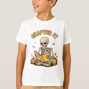 Lustiges Halloween-Skelett liest Buch 67 Memes _1 T-Shirt