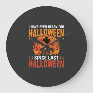 Lustiges Halloween Spukhaus Geist Mond Design Große Wanduhr