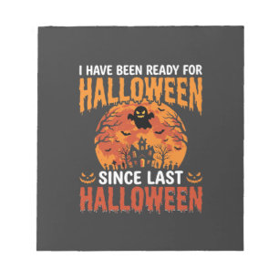 Lustiges Halloween Spukhaus Geist Mond Design Notizblock