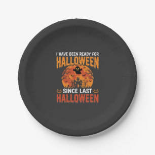 Lustiges Halloween Spukhaus Geist Mond Design Pappteller