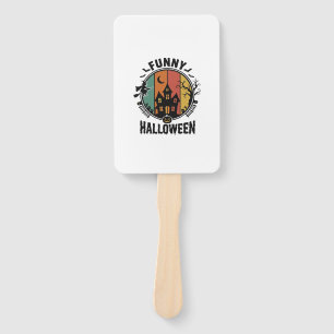 Lustiges Halloween Spukhaus Vintage Vektor Design Fächer