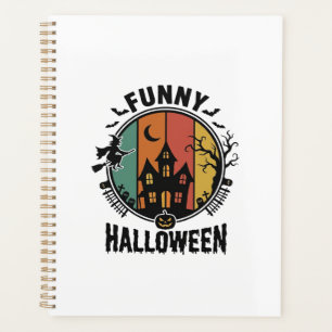 Lustiges Halloween Spukhaus Vintage Vektor Design Planer